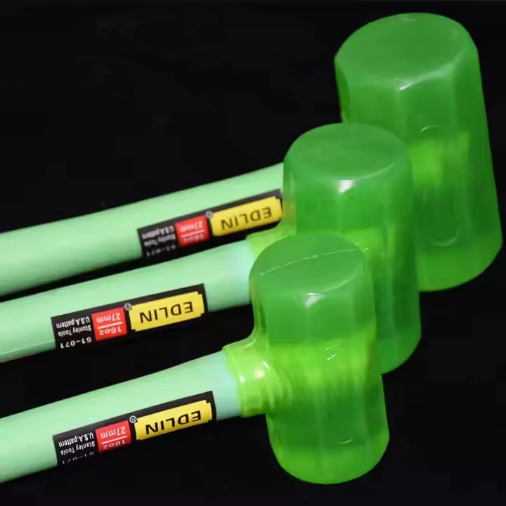 Хит продаж ударопрочный резиновый молоток с пластиковой ручкой высококачественный зеленый квадратный