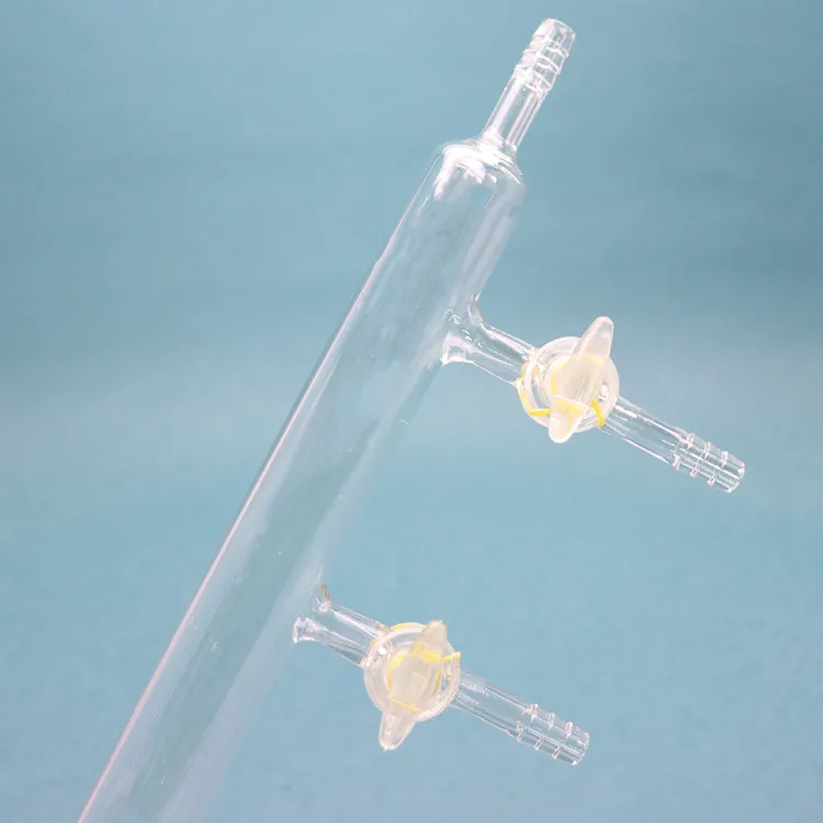 Lab Use Vacuum Manifold Single Line Glass Gas Manifold With 3/4/5/6