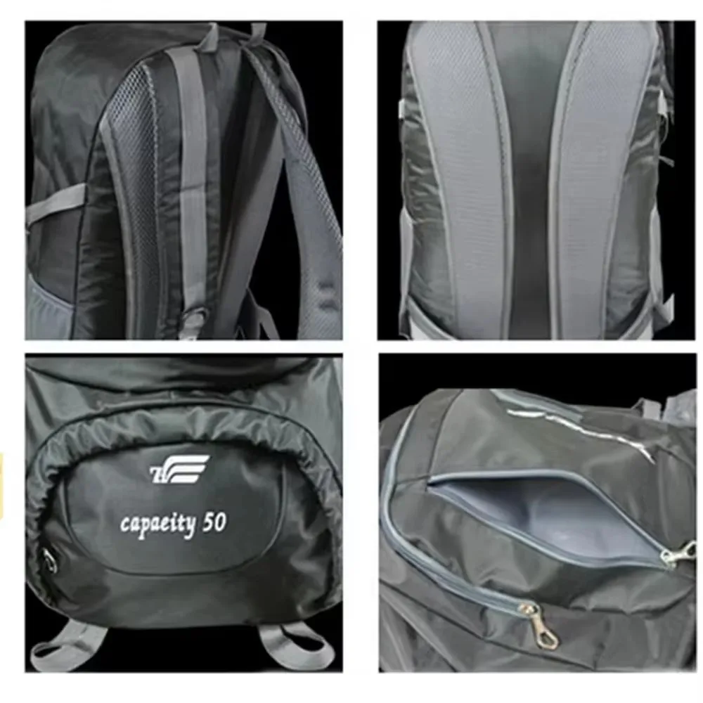 China Manufacture Waterproof Polyester Outdoor Sports Backpack Zipper Closure Arcuate Shoulder Strap 20-37L Capacity for Hiking