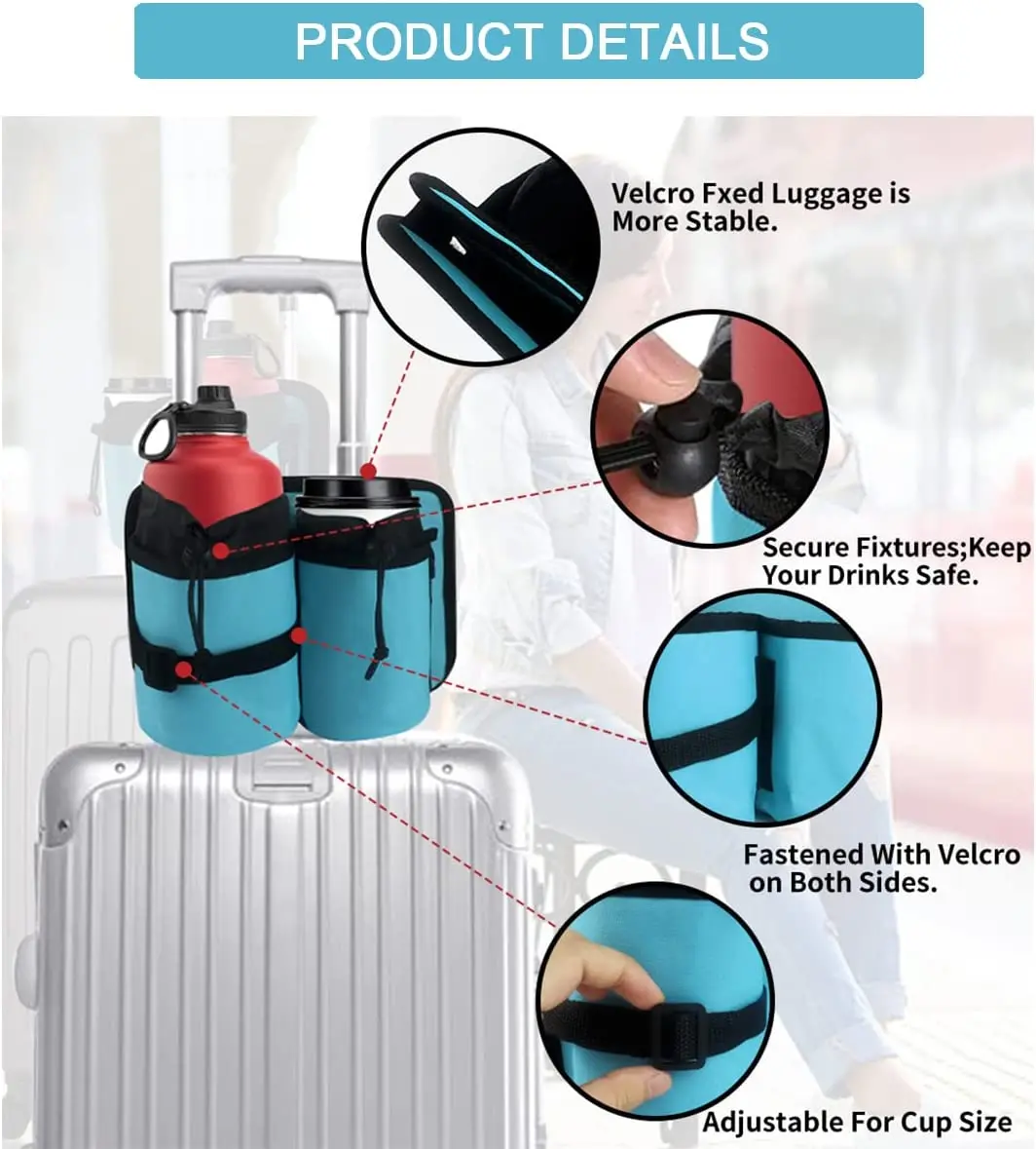 Water Bottle Drink Suitcase Luggage Mounted Cup Caddy For Travel
