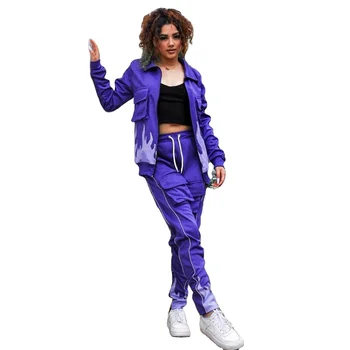 Purple Custom Men Streetwear Set Piping Sweatsuit / Reflective Tracksuits / Sweat Suits Jogging Suit Made by Marajdin Impex