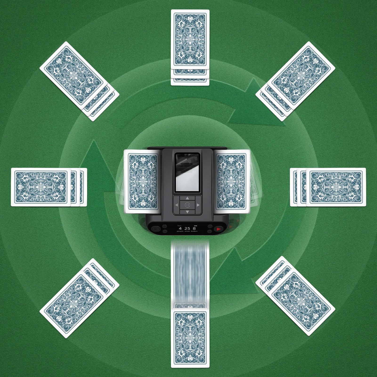 Automatic Card Shuffler And Dealer Machine Wireless Remote Distribution