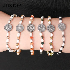New Friendship Women's Handmade Summer Boho Fashion Charm Bracelets Mixed Natural Stone Crystal Bead Pendant Gift