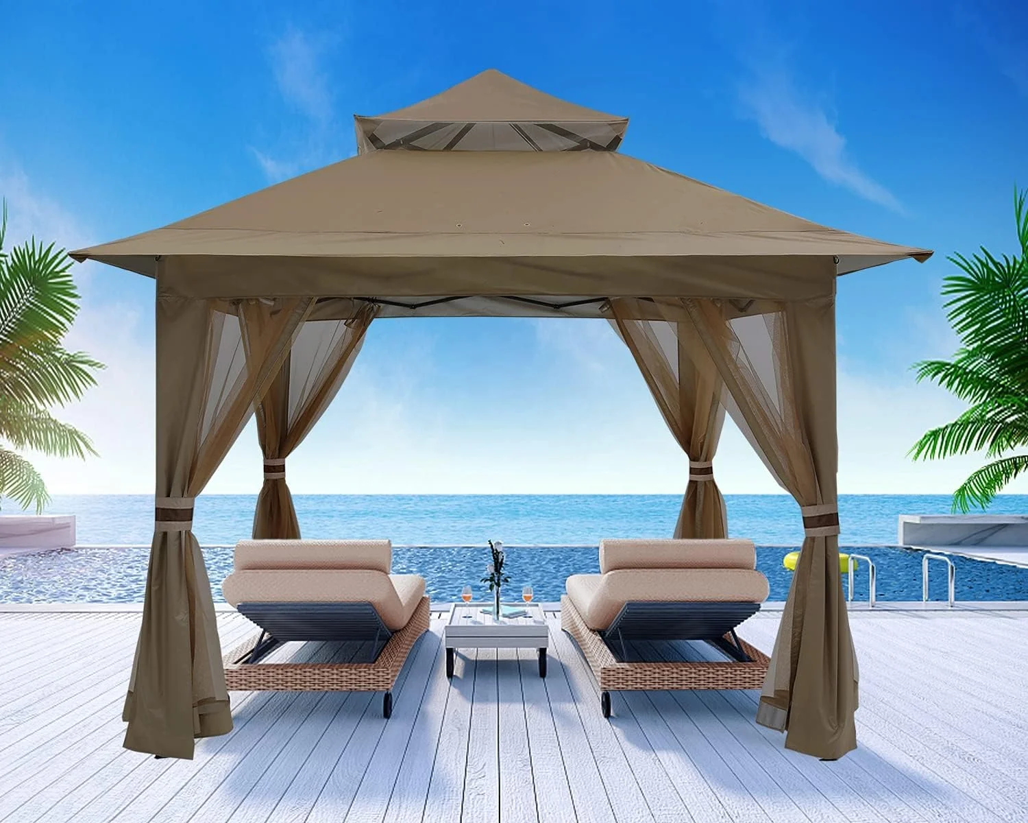 ABCCANOPY Outdoor Faltpavillon 3x3 Wasserdicht Center Lock Quick Set up Heavy Duty Marquee  Gazebo with Sides Chapiteaux Pliants