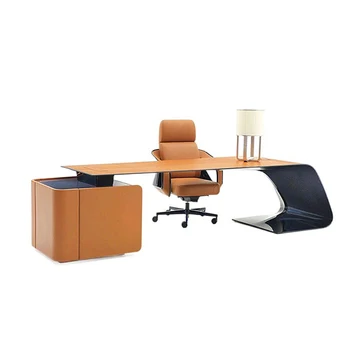 High Quality luxury modern office desk and chair set office conference table with cabinet italian design executive desk