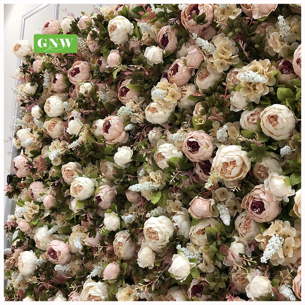 Gnw Artificial Flower Roses Flower Wall Fabric Wedding Panel Backdrop