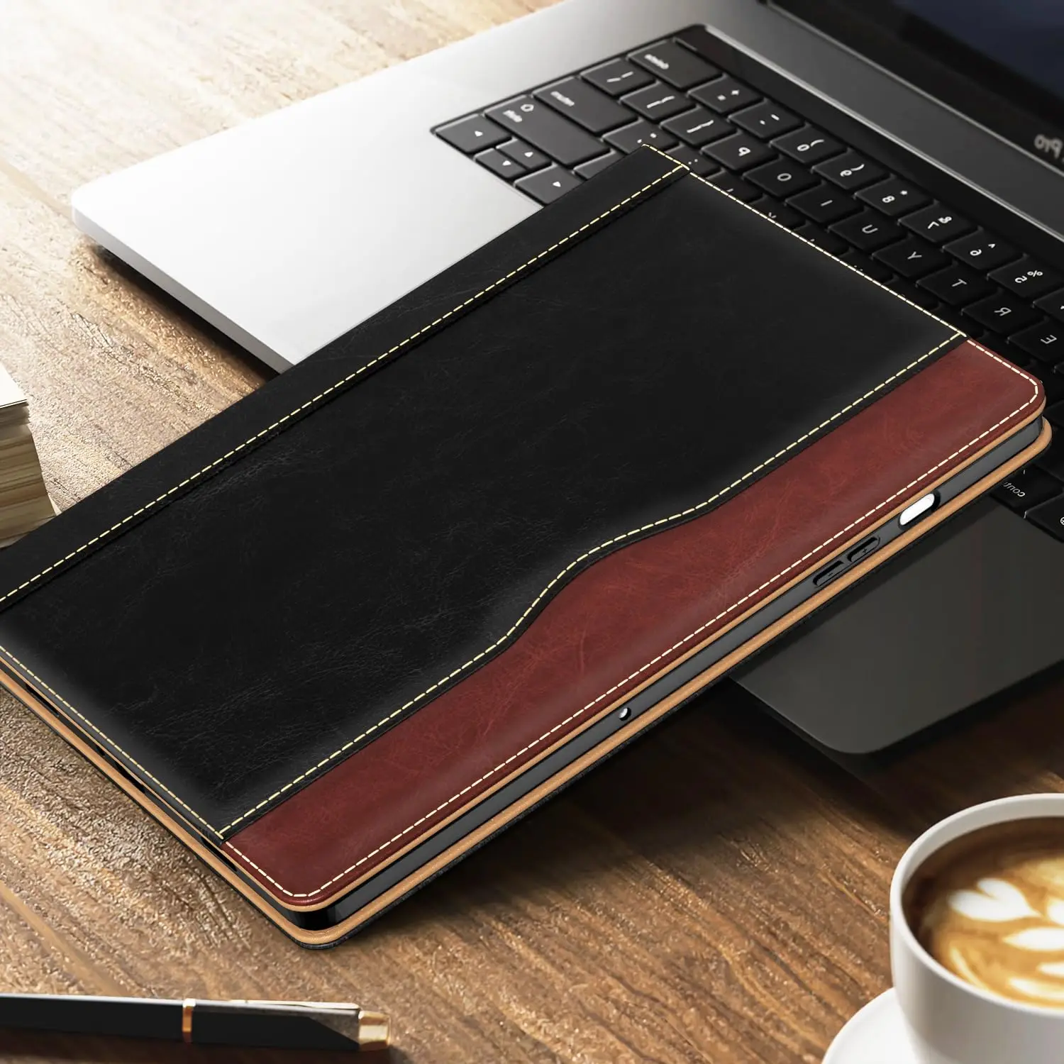 product laudtec case for samsug galaxy tab a9 plus u leather folio cover multi angle stand pen holder auto wake sleep case-8