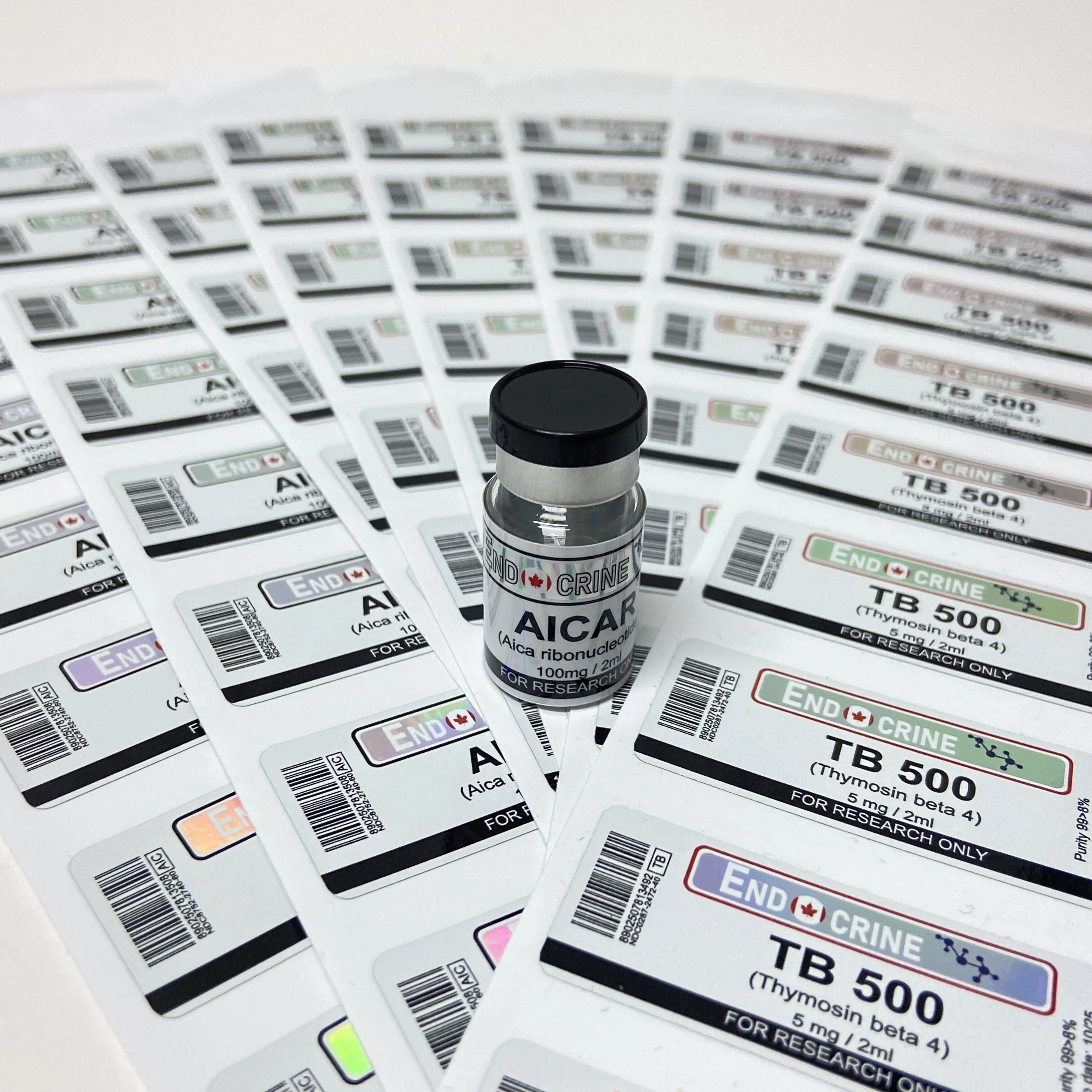 Custom hologram design 3ml vial label paper sticker for 2ml vial label and box