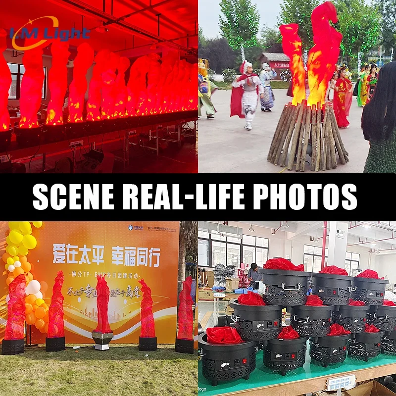 LM Factory 1.5M/2M Silk Flame Light Artificial for Stgae Party Remote Control Decoration Fake Fire Effect Led Flame Light