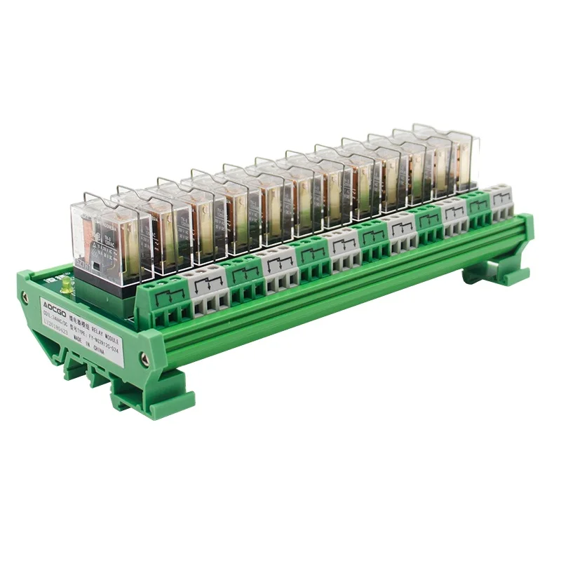 Custom-made 12 Channel 1 SPST-NO NC DIN Rail Mount G2R-1-E with 8Pin Relay Socket 24V DC/AC Interface Relay Module