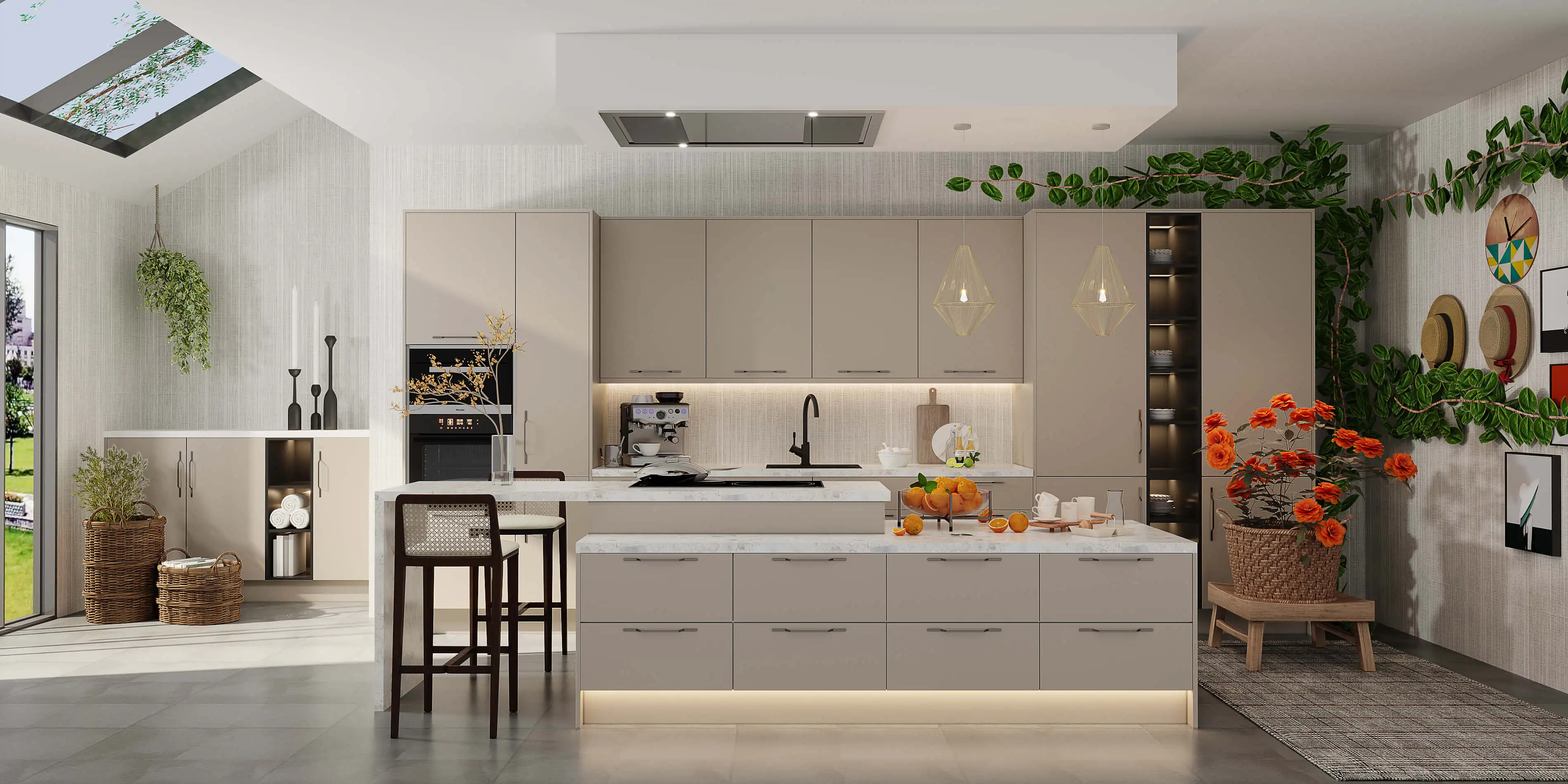 Leileier Free Design Modular Kitchen Modern Home Furniture
