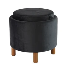 2024 Hot Selling Custom Round Storage Ottoman Footstool Set