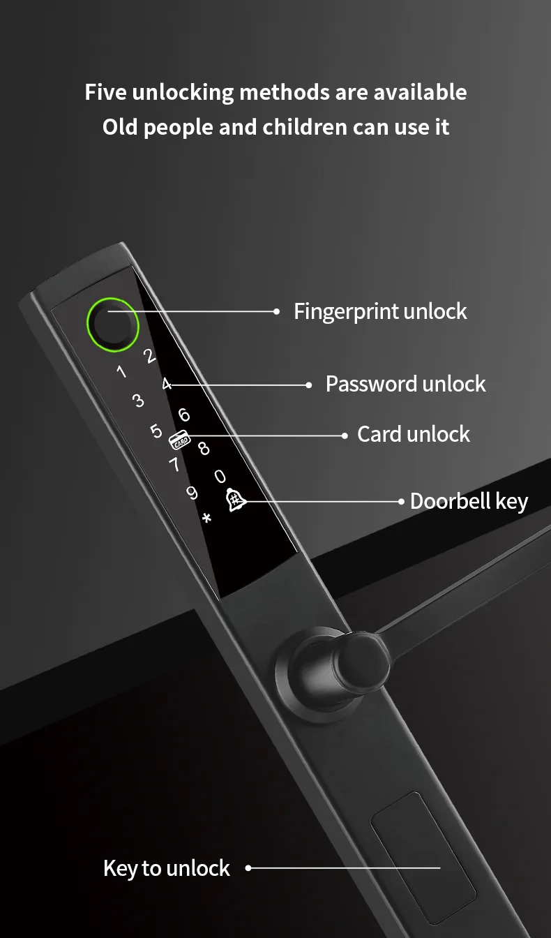 Glomarket Broken Bridge Smart Lock High-end Intelligence Zinc Alloy Tuya Wifi Fingerprint Waterproof Door Lock