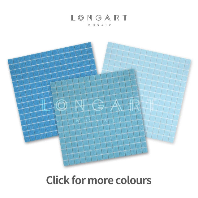 Foshan Longart Hot Melting Glass Mosaic 4mm Thickness Glass Tile For Swimming Pool Bathroom Kitchen Decorations