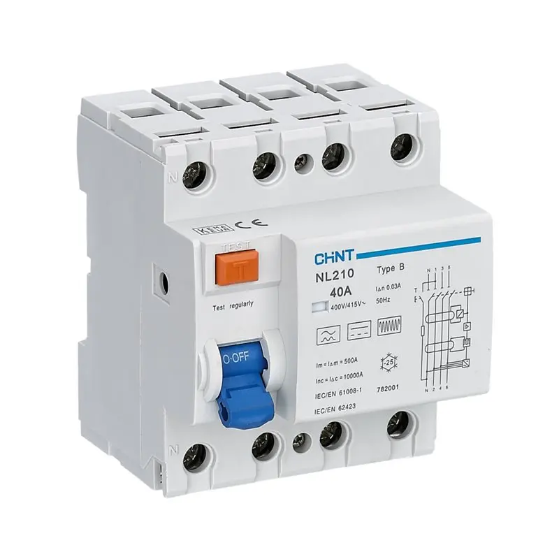 Chint NL210 25A 40A 63A Residual Current Operated Circuit Breaker for New Energy