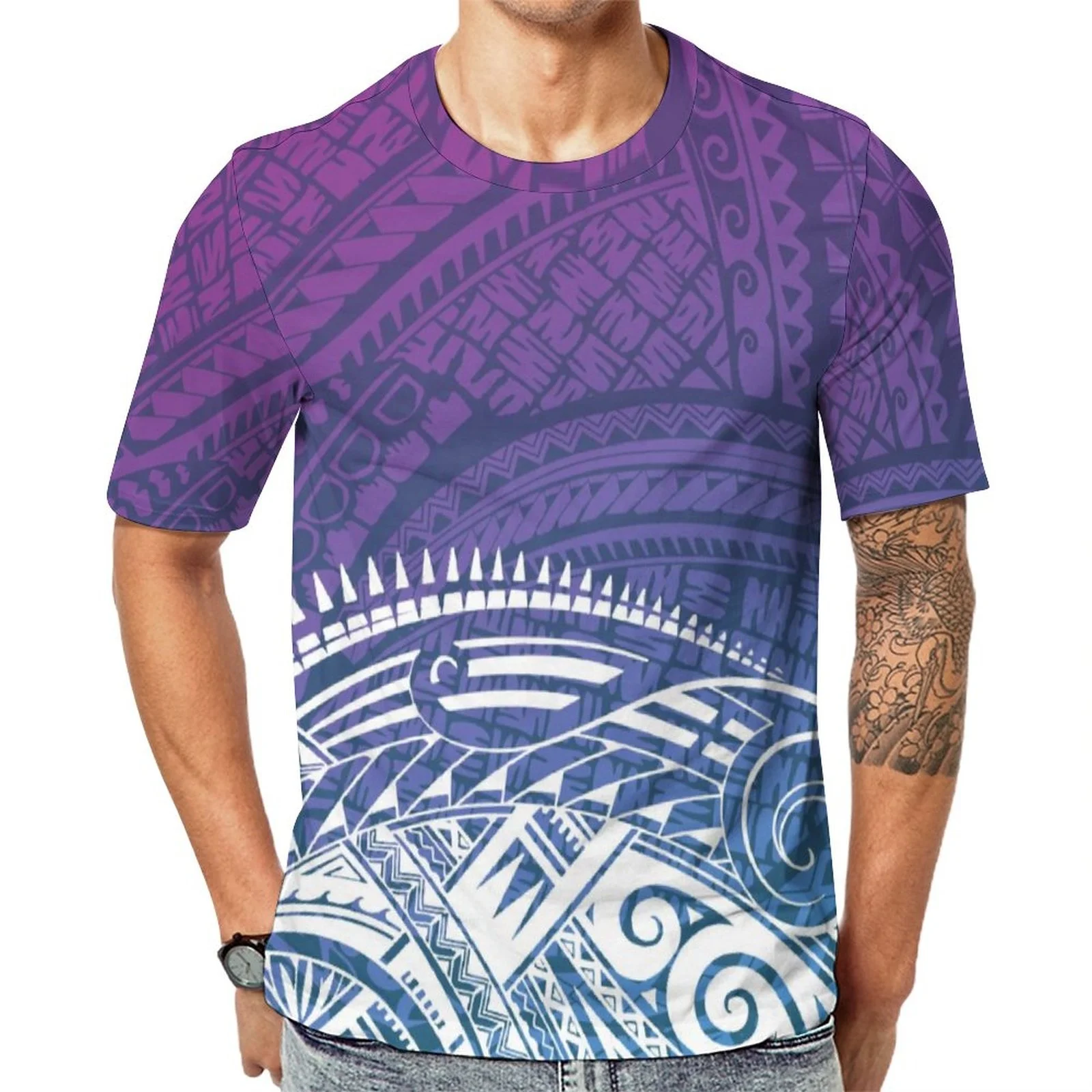 Wholesale MOQ 1 Polynesian Samoa Tribal Design Tshirt NFL American Football  Team Clothing Custom Oversize Man T-shirt Fashion Men Shirt From  m.