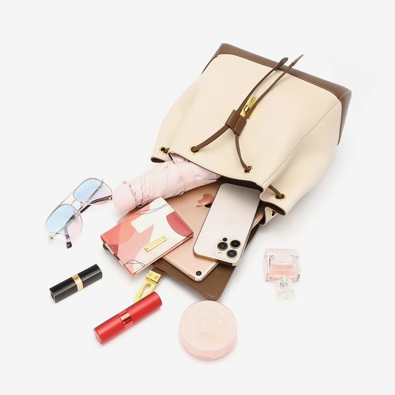 Customize Latest Design Hot Sale Female Backpack for Women Leather Back Pack British Style Design School Bag Leather Backpack