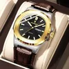 3 Silver Case Gold Bezel Black Dial