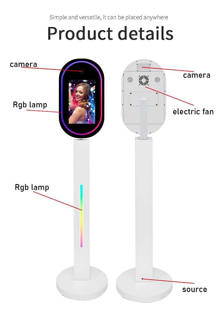 Small Portable Mirror Photo Booth Instant Touch Screen Smart Digital