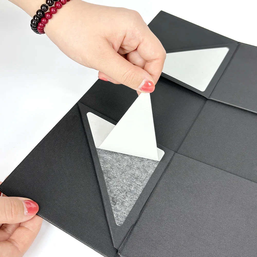Luxury Custom Magnetic Gift Box with Ribbon Handle Folding Hard Rigid ...
