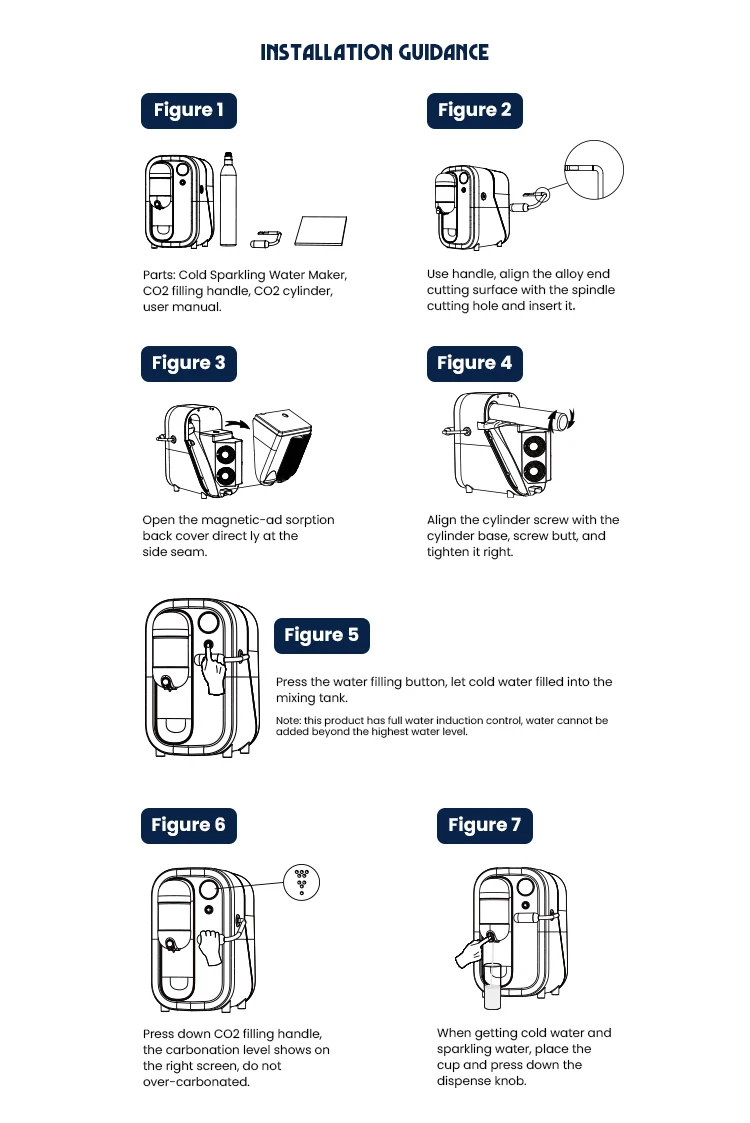 Water Maker Machine Co2 Sparkling Water Dispenser Desktop Home Soda