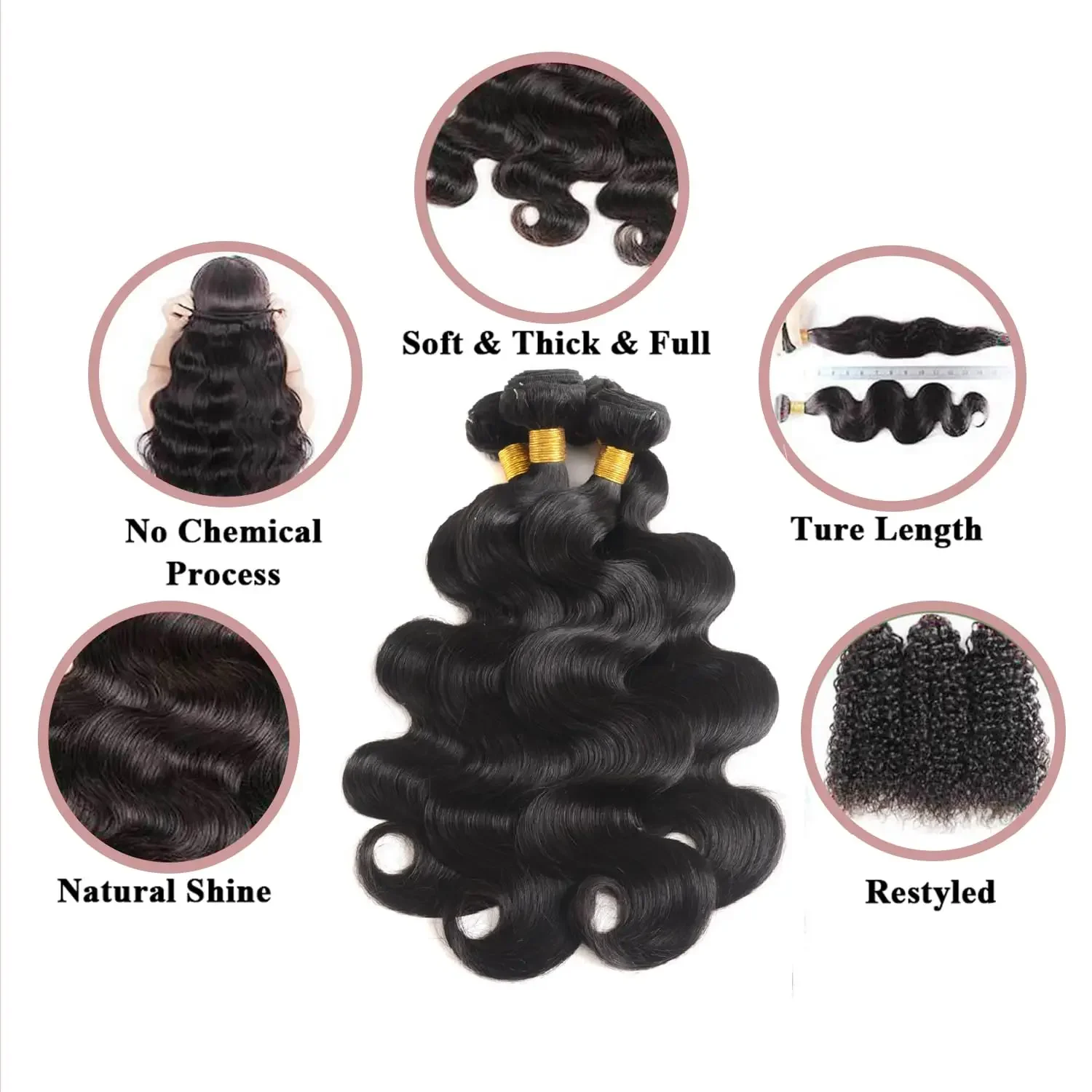 28 32 40 Zoll brasilianische Haarwebart Bundles Body Wave 100 % Echthaar Extensions Bundles Deal für Frauen_voghion.com
