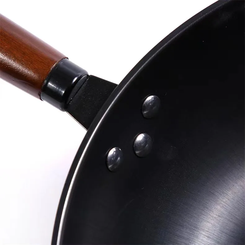 Углеродистой стали индукции вок Сковорода-гриль сковорода литого железа домашней кухни с ручками посуда для китайского