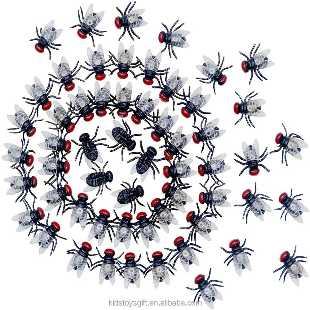 Cheaper Halloween Realistic Colorful Fly Centipede  Cockroach  Trick Toys for  Decoration Party Mini Plastic Spider Toy