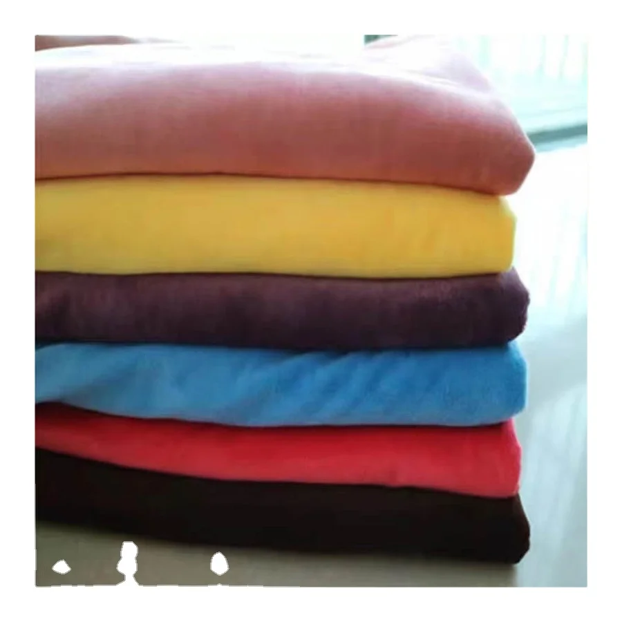 China Manufacturer Polyester Flannel Fleece Minky Fabric Wholesale Super Soft Garment Velvet