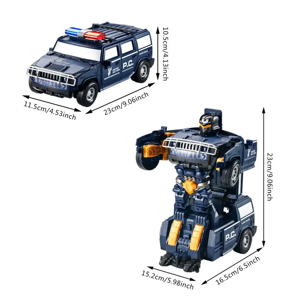 Remote-controlled Deformed Car Toy Acousto-Optic Universal Robot Vehicles Kids Music Light Projection Car Toys