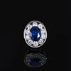 Platinum Blue pointed crystal ring
