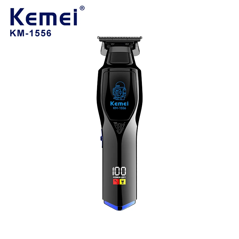 ماكينة حلاقة الشعر الاحترافية KEMEI KM-1556 ماكينة حلاقة كهربائية لاسلكية تعمل ببطارية ليثيوم لقص الشعر