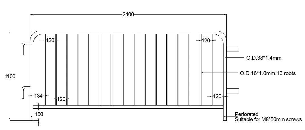 PVC coated crowd control barrier fence panel concert barricade galvanized temporary fence manufacture