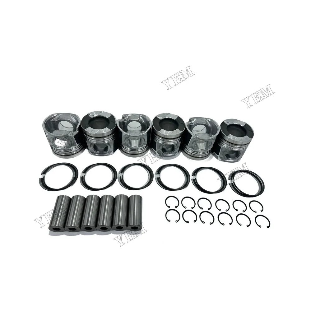 6UZ1 Engine Pistons Kit With Rings Set Fits for Isuzu Industrial Engine Parts 6