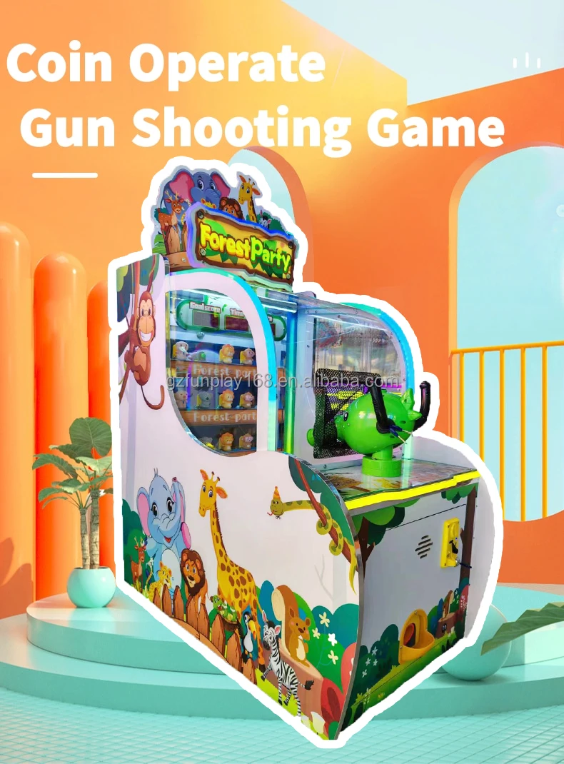 Fun Park Kids Ball Launcher New Design Coin-Operated Indoor Sport Amusement Game Machine Children's Plastic Ball Cannon Metal factory