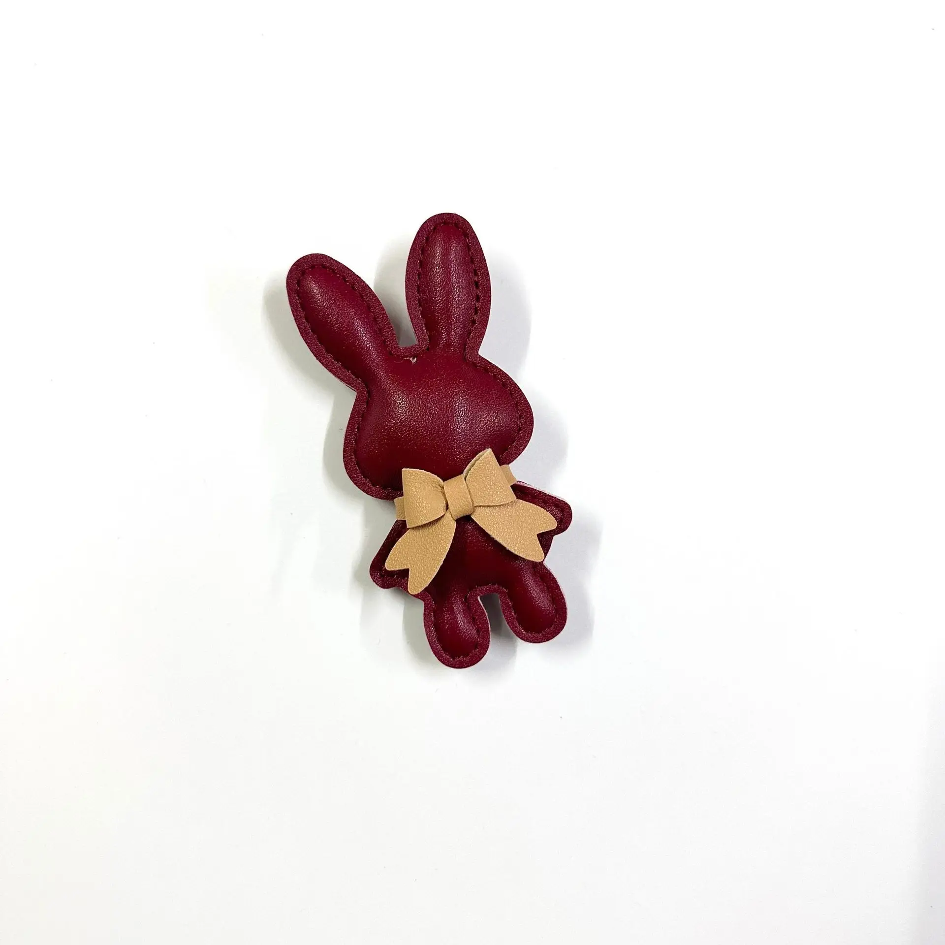 Cute Rabbit PU Leather Key Chains Bag Purse Charm Decoration Kawaii Bunny Bag Pendant With Tassel Keychain