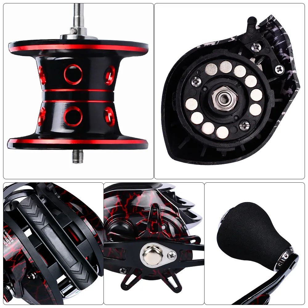 18+1bb Baitcasting Fishing Tsunami Reel High Speed Bait Casting Balik  Waterproof Metal Spool With Magnetic Brake System