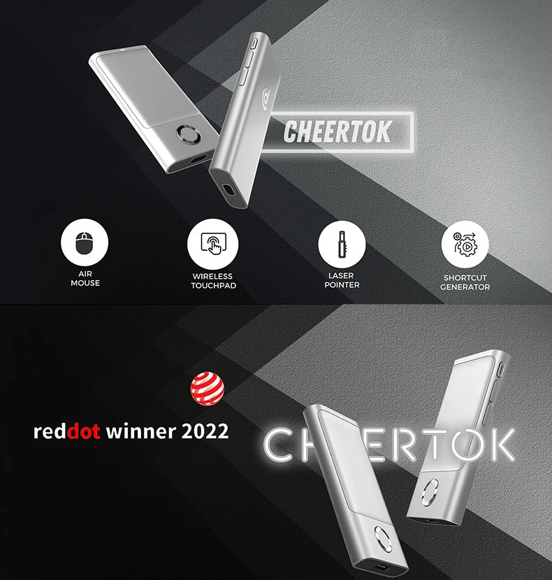 CheerTok All-in-one Pocket Touchpad for Any Smart Devices AirMouse+Touchpad+Presenter+Shortcut Generator Cheerdots2 Cheerdots