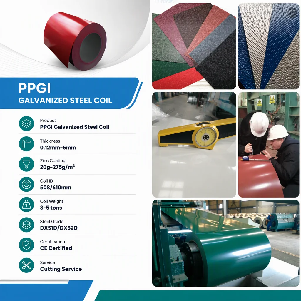 Zinc Coating 20g-275g  Fireproof Color Coated Steel Sandwich Panel
