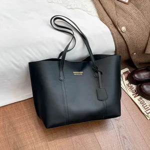 2026 New Shoulder Bag Trendy Minimalist Large Capacity Tote Bag Pu Leather Retro Handbag