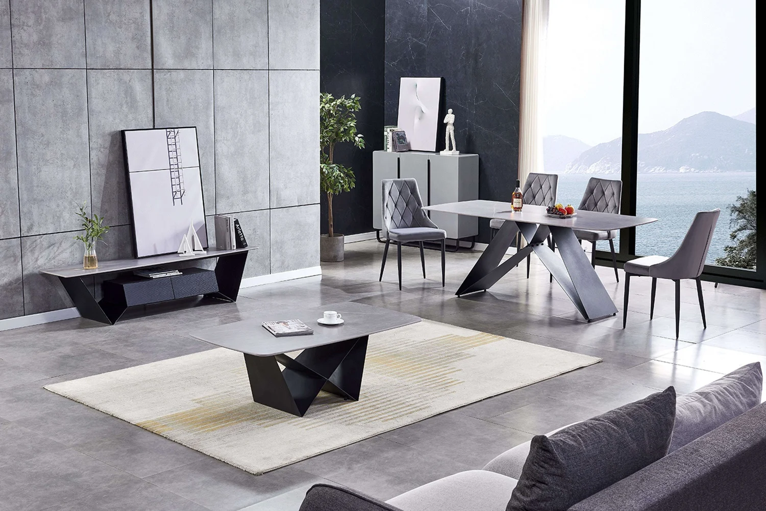 ダイニングテーブル金属脚テーブルダイニングルーム家具セラミック中国