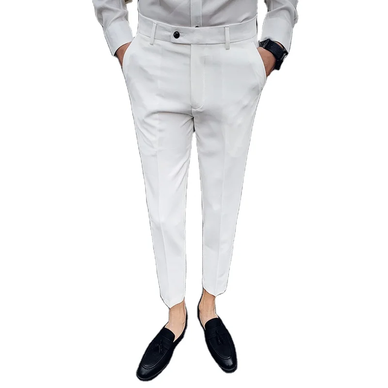Classic Design Dress Pants Mens Formal Solid Color Slightly Stretch Dress  Pants For Spring Summer Business | Shop Now For Limited-time Deals | Temu