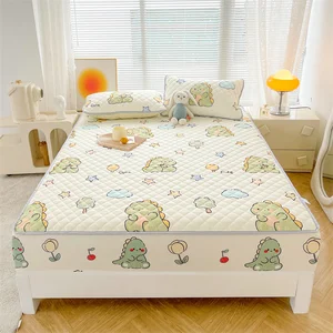 Factory Supplier Quilted Mattress Cover Printed Mattress Protector Cover Fitted Sheet