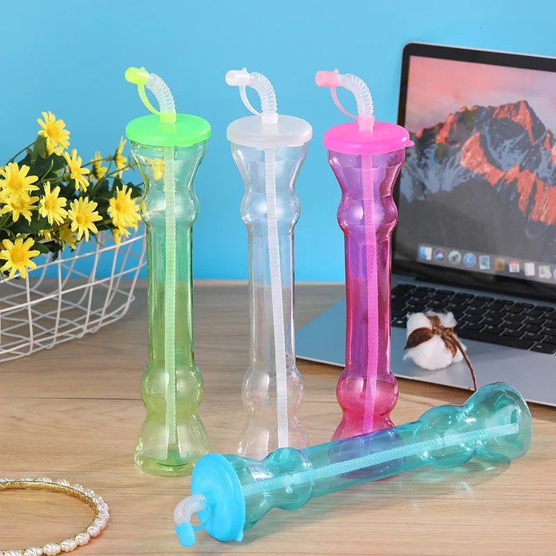 Manufacturer Hot Sale Double Bubble Large Party Yard Cup Beer Drinking Plastic Cups With Straw