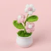 Nouveau pot de fleurs à 3 têtes en forme de bouffée (dégradé rose clair)