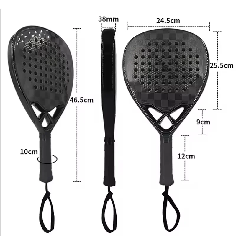 product premium pala padel racchetta hot new 38mm full carbon fiber design with high quality eva core and nylon net-7