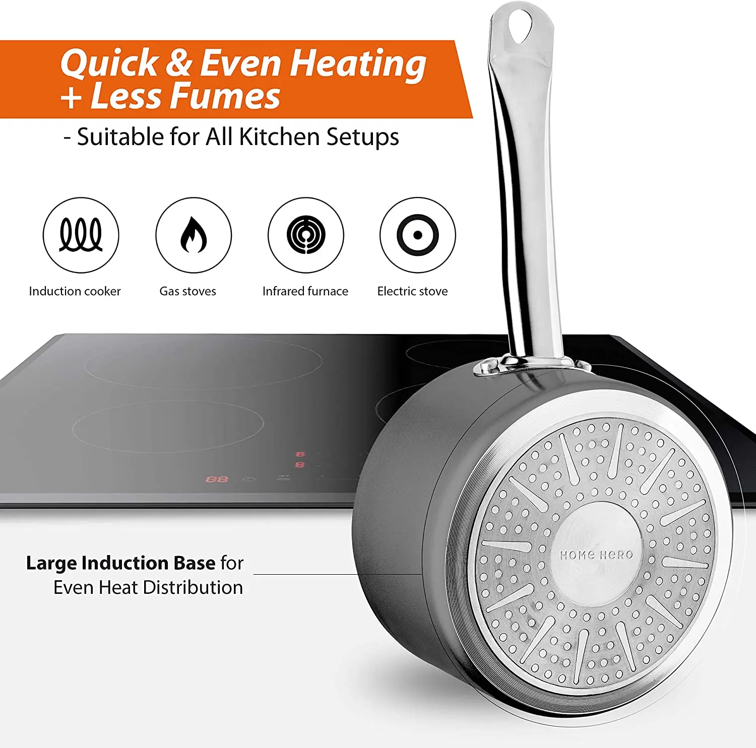 Kitchen Pots and Pans Set Nonstick Induction Cookware Sets -23pc - HomeHero