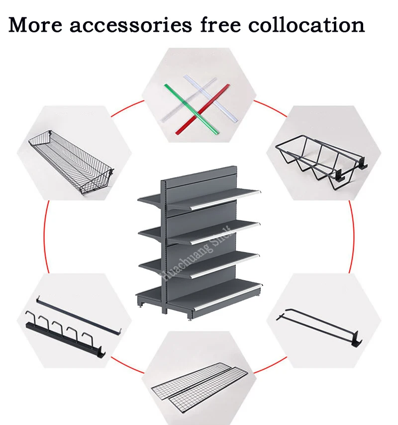 Multifunctional Supermarket Shelf Retail Gondola Display Rack Ajustable ...