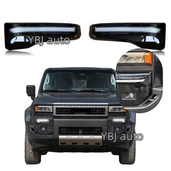 YBJ car NEW LED daytime Running drl light fog Light DRL with yellow turn signal for Toyota Land Cruiser 250 LC250 Prado 2024