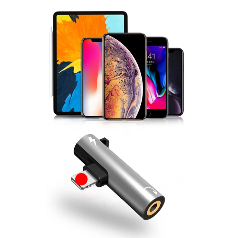 
 2 в 1 аудио наушники зарядный двойной адаптер разделитель для iPhone XR XS X 7 8 Plus для 3,5 мм разъем для наушников AUX Кабельный разъем  